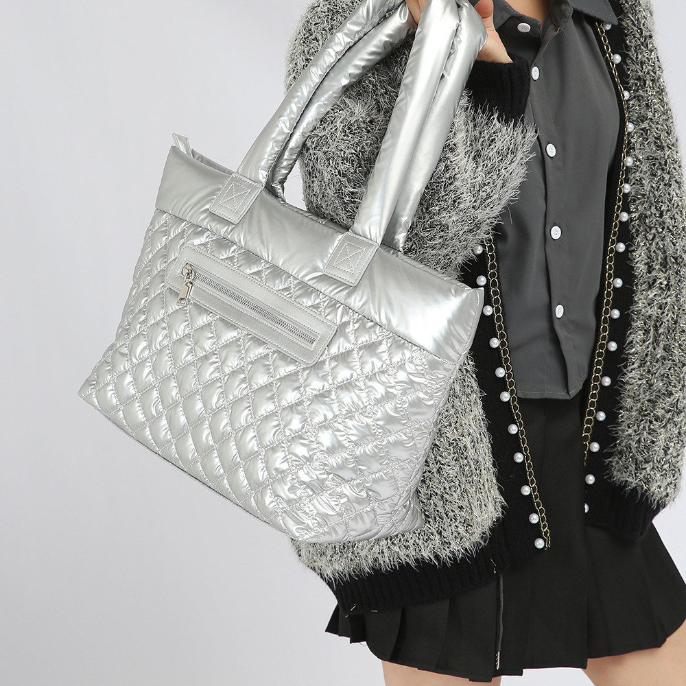 Damentaschen Diamond Tote Bag Damen Große Kapazität Air Sense Daunentasche Pendler Schulter Unterarmtasche_voghion.com