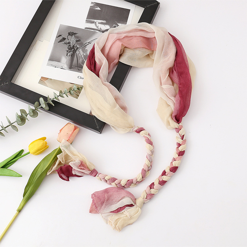 Chal para mujer, verano de moda, nuevo estilo, chal de giro pequeño, bufanda, toalla de seda con protección solar teñida personalizada, pañuelo en la cabeza, bufanda