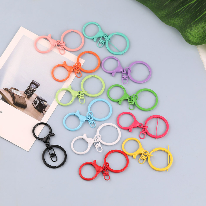 Color paint flat ring eight three-piece diy handmade homemade doll bag pendant key chain jewelry accessories