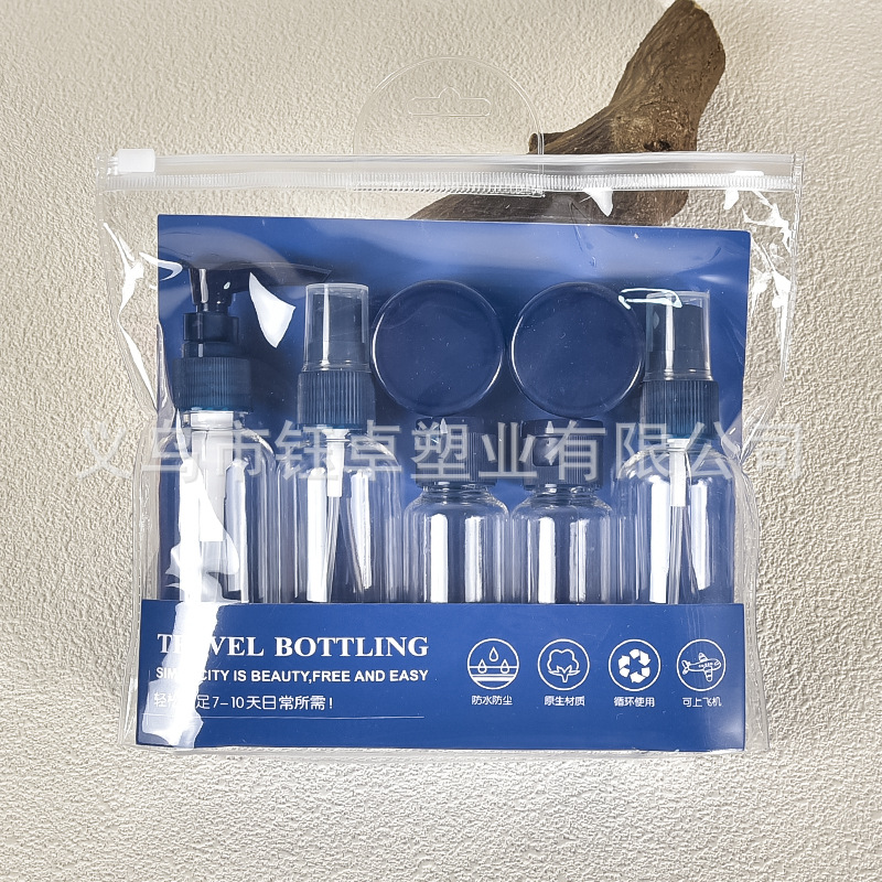 Traje de botella de plástico traje de viaje en stock descuento 60ML botella de cuidado de la piel lavado traje de baño portátil