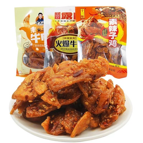 Soy Protein Spicy Vegetarian 80g Thirteen Sister Spicy Chicken Hand-Torn Famous Snack Wholesale 80g Snack
