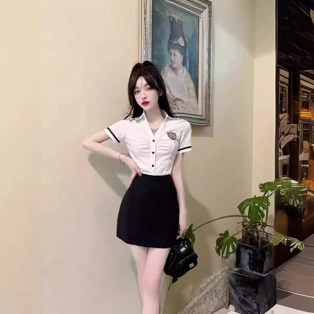 Рабочая одежда для техников для ванночек для ног, костюм jk, элегантная плиссированная юбка, массаж, красота, отель, массаж ног, клубная рубашка, рабочая одежда