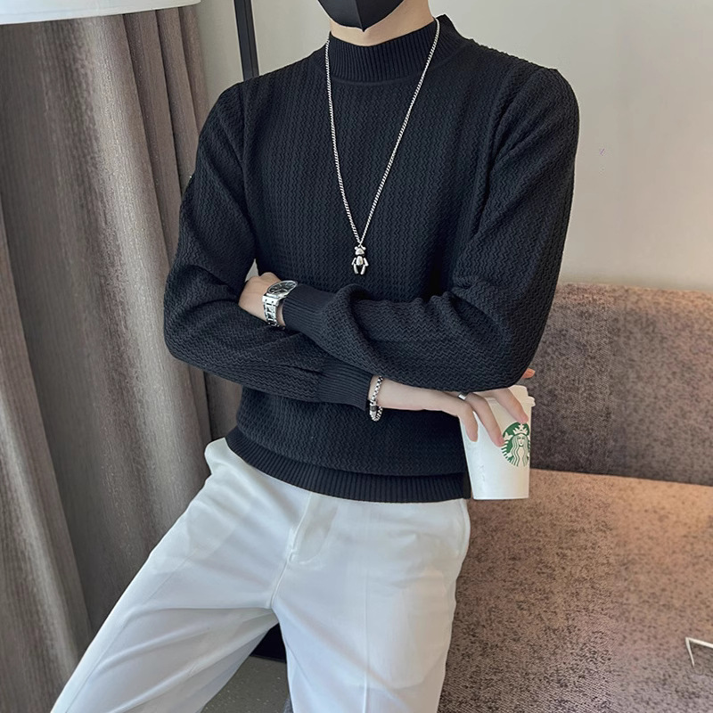 Demi-season solid color base Japanese trend knitted sweater for…