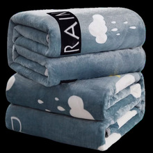 外贸印花云貂绒毛毯办公室午睡毯子加厚法兰绒毛毯单人宿舍学生毯