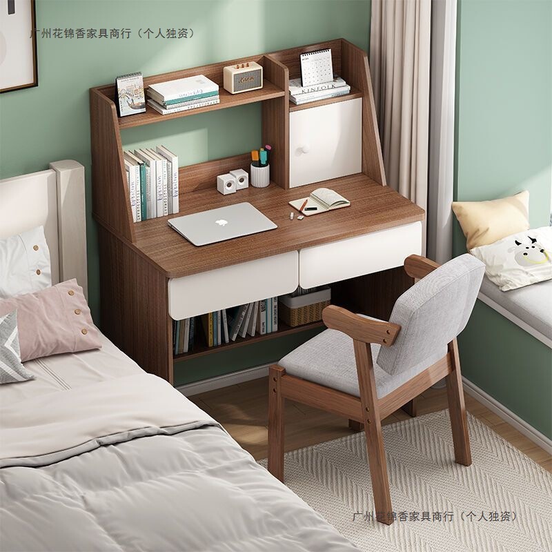 Desk Bookshelf Integrated Table Small Apartment Bedroom Simple Home Office Computer Desk Writing Desk Student Study Table