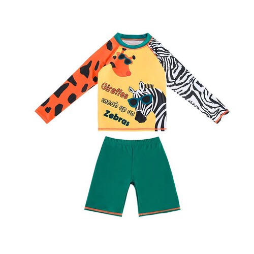 Korean Hanban Children's Swimwear Separate Boys Long Sleeve Long Pants for Small, Medium, and Large Children Beach Surfing Suit Swimwear