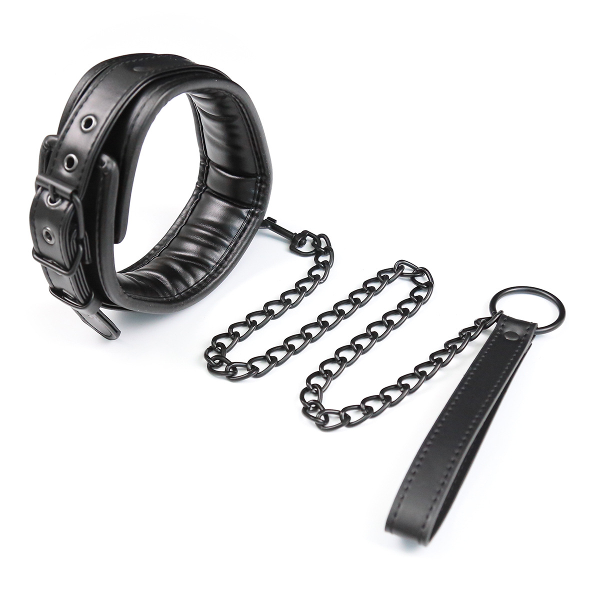 Suministrados directamente por el fabricante, juguetes novedosos para adultos, juguetes alternativos, esposas de cuero, grilletes para pies, arnés para cuello, correa para perro, conjunto de collar para cuello.
