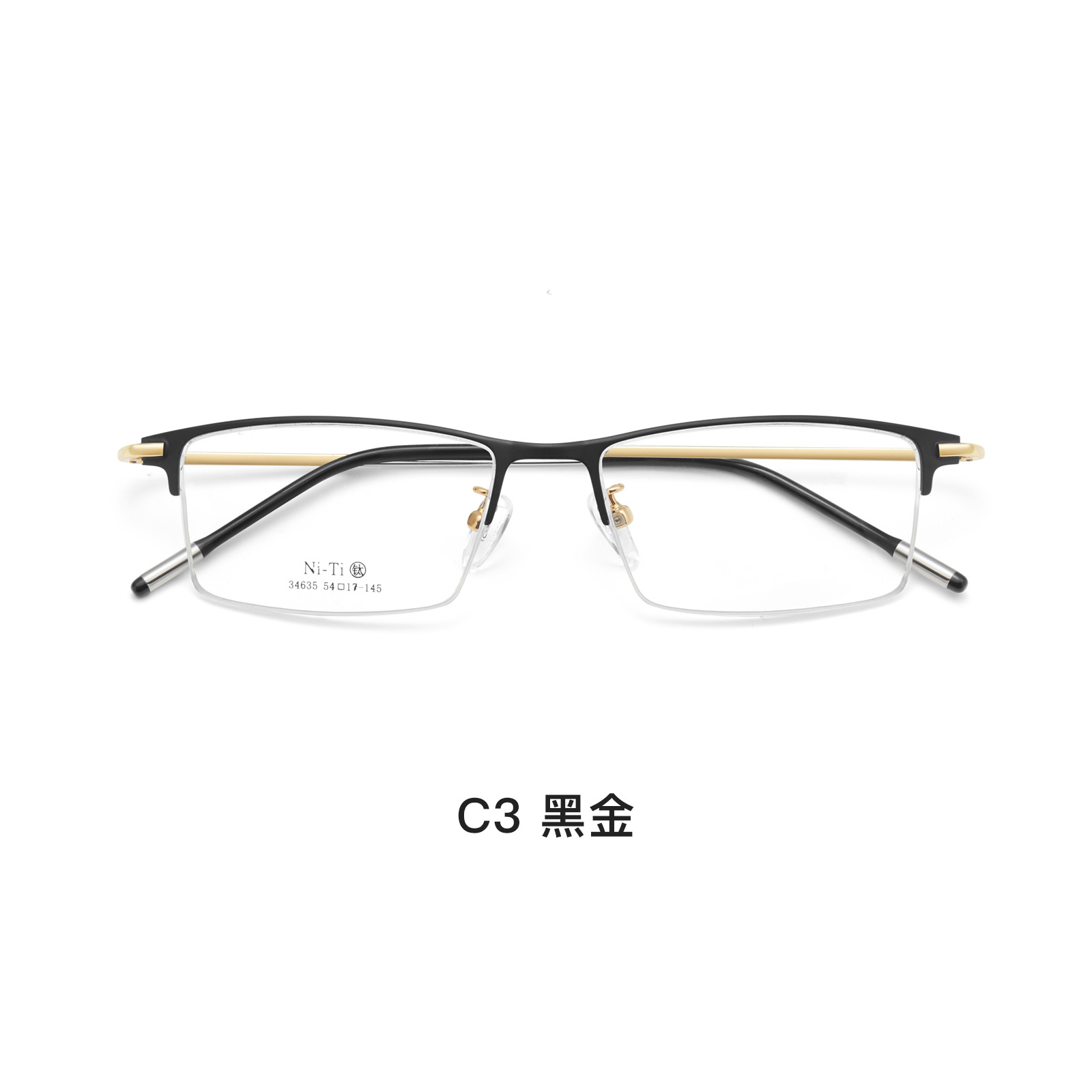 Voss estilo de moda para hombres medio marco de negocios Ni titanio marco de gafas de alta elasticidad no pellizco cara Danyang gafas al por mayor