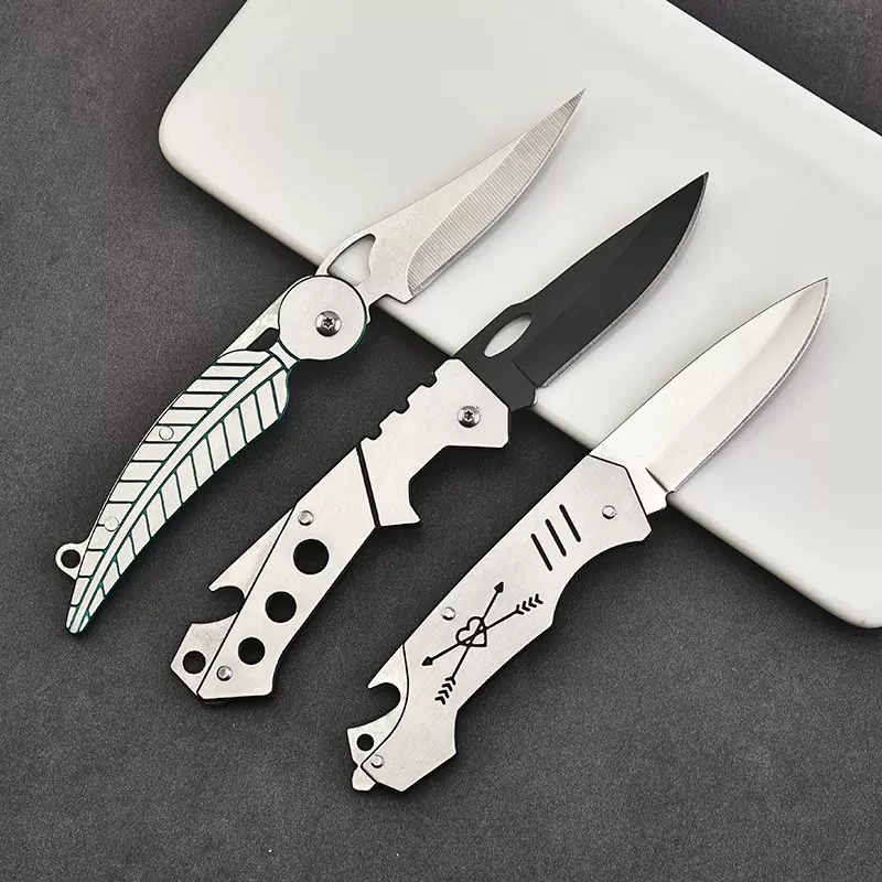 批发户外折叠小刀 野外露营随身不锈钢户外小刀 水果刀博小克刀