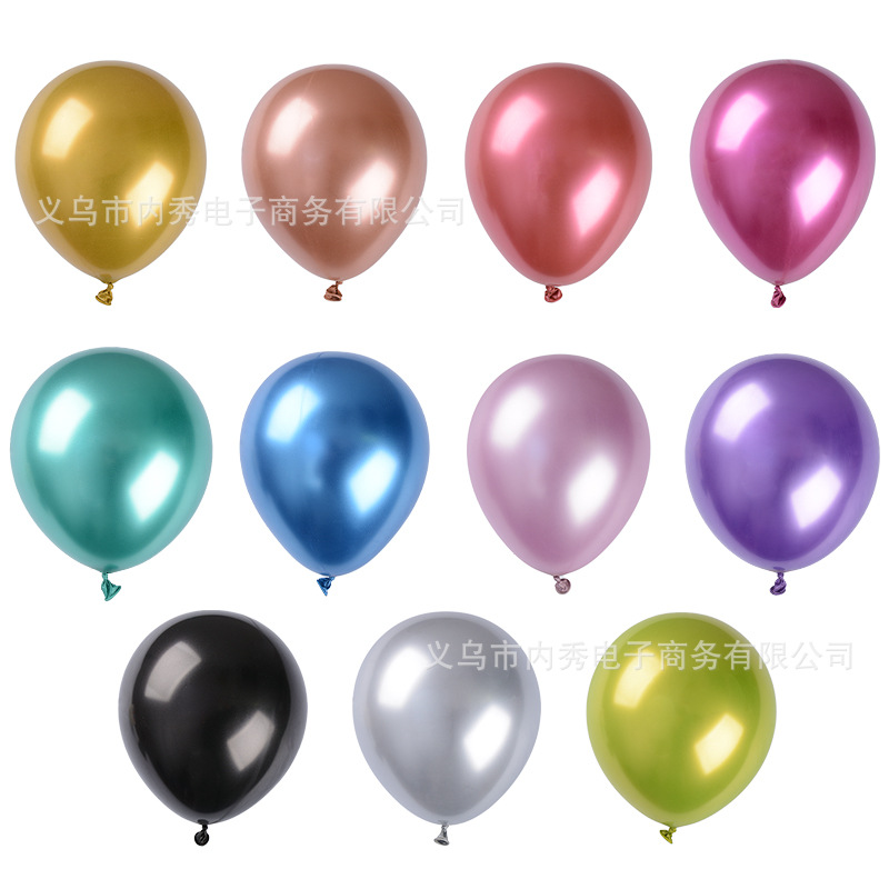 10-pulgadas 1,8G Bola de látex metálico ceremonia de boda fiesta boda decoración publicidad Internet celebridad globo de cromo cumpleaños