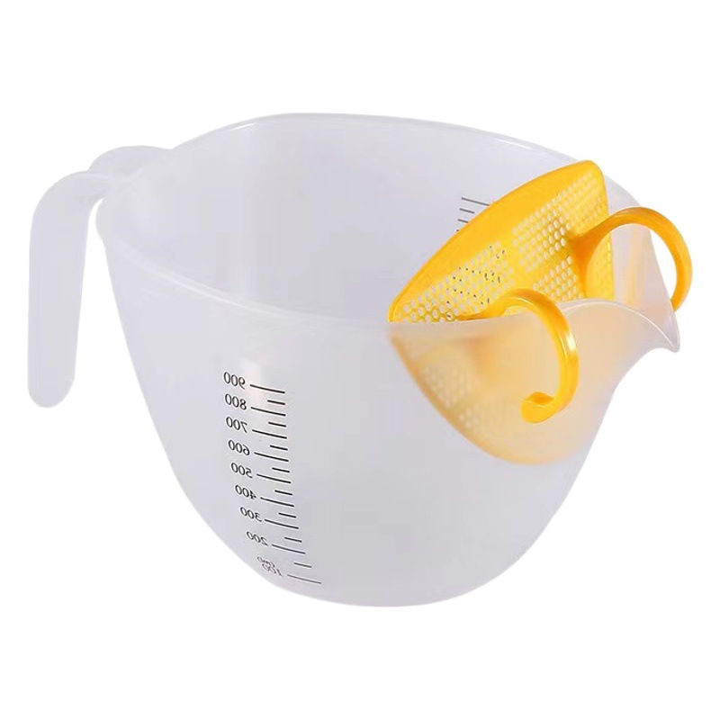 Egg filter bowl egg bowl measuring cup baking with scale egg filter rice washing machine mixing bowl with drainage nozzle