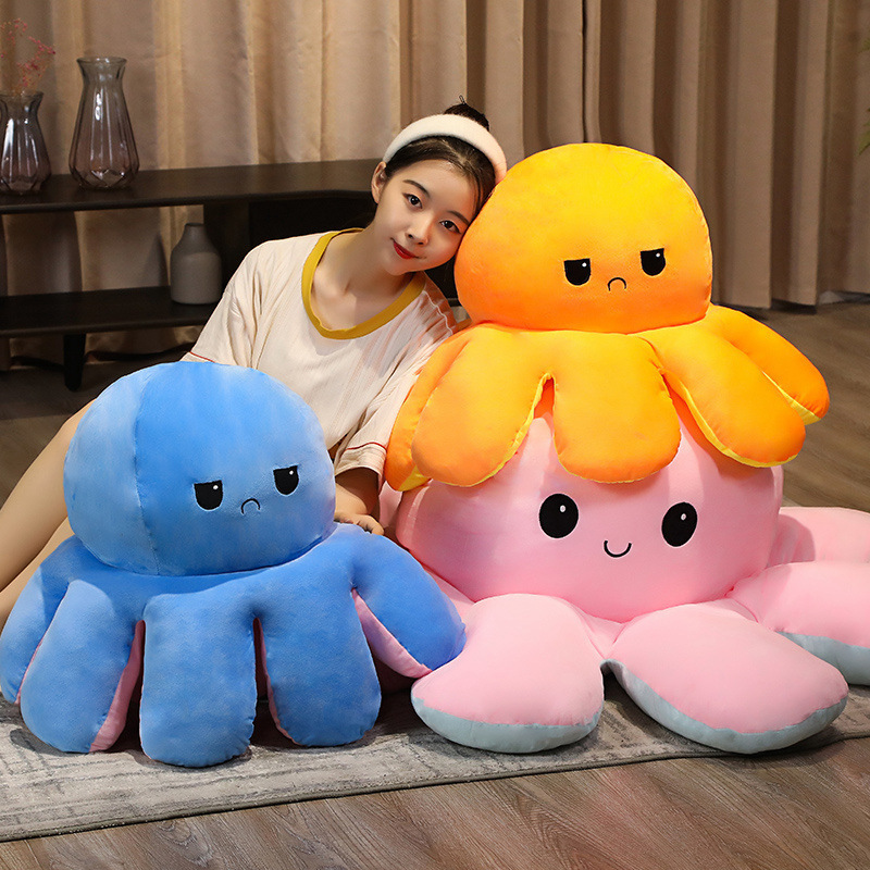 Flip Octopus Flip Octopus Plush Toy Double-sided Flip Doll Octopus Doll Rag Doll