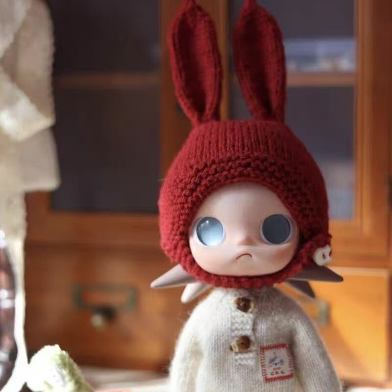 Zsiga Red Rabbit Hat Knit Doll Outfit Movable Doll Dreamland Sweater Set Gazi Sister's Replacement Outfit Zsiga Red Rabbit Hat Knit Doll Outfit Movable Doll Dreamland Sweater Set Gazi Sister's Replacement Outfit