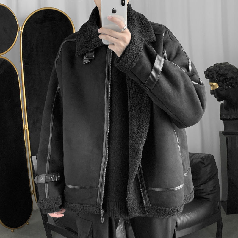 2022 Invierno nueva lana de cordero engrosada capa de algodón acolchado estilo coreano suelto de moda solapa algodón acolchado chaqueta de gamuza caliente chaqueta acolchada de algodón