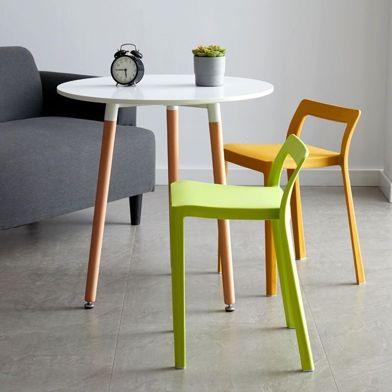 Stool and chair with thickened plastic backrest, suitable for home use, Nordic minimalist style, popular on social media, living room ins dining chair, light luxury, fashionable and modern Stool and chair with thickened plastic backrest, suitable for home use, Nordic minimalist style, popular on social media, living room ins dining chair, light luxury, fashionable and modern