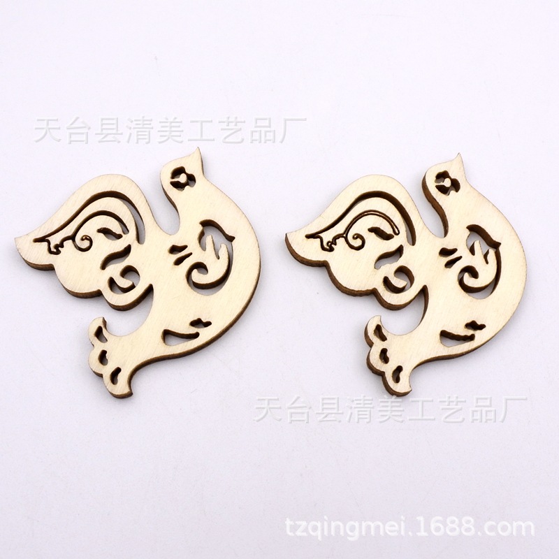 5 decoraciones de aves mezcladas 50mm de largo de madera decoración de aves piezas de madera 10 por paquete