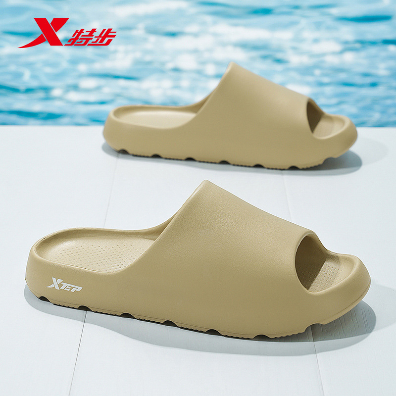 Xtep スリッパ、男性と女性用、夏用アウトドアウェア、ビーチサンダル、室内用ホームカップルスリッパ、カップルスタイル|undefined