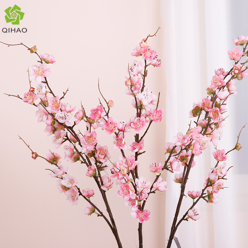 New single simulated peach blossom home decoration simulated plum blossom wedding indoor decorations photo props fake flowers