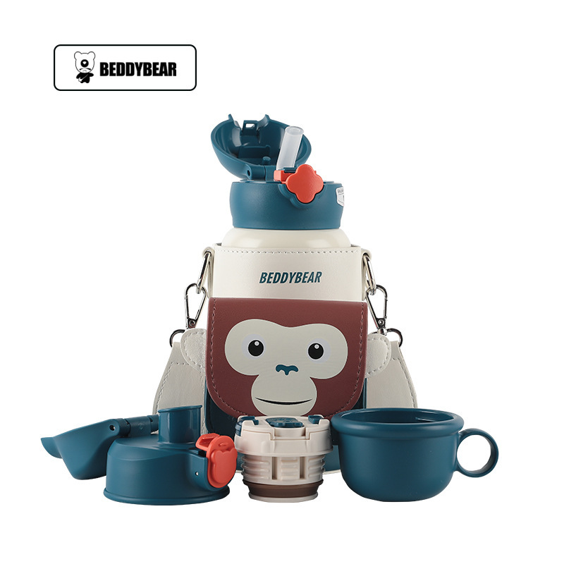 Oso de los niños serie completa taza de vacío bebé taza de agua con paja jardín de infantes al por mayor beber hervidor de agua taza de regalo caja