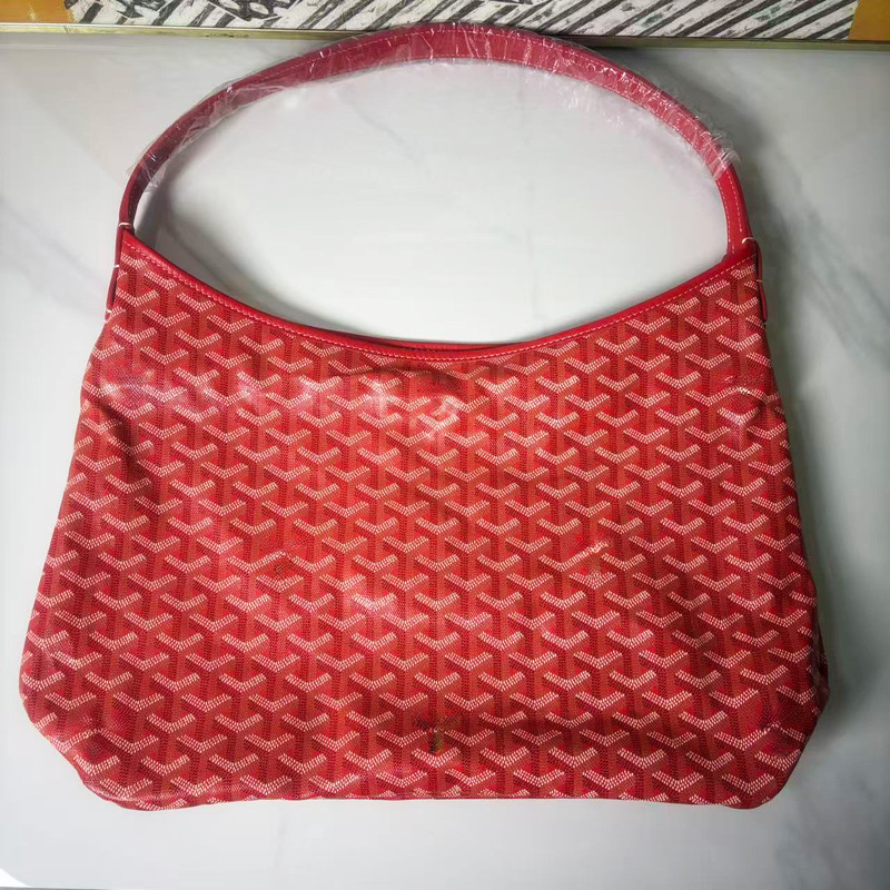 Goyard Women's Bag in Bright Red, Hobo Style, Dog-Tooth Pattern, Underarm Bag, Mother-Daughter Set, Single Shoulder Wedding Bag, Crossbody, Casual Style