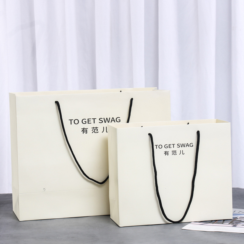 ins风街拍可折叠手提服装袋饰品包装袋时尚礼物简约礼品纸袋