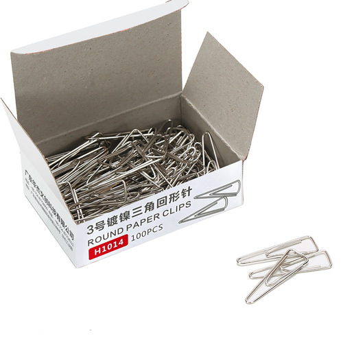 Small metal not easy to rust nickel-plated paper clips office stationery paper clips large box of 1000 pieces H1012
