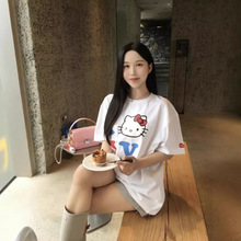 正确版 韩国Open yy联名撞色短袖可爱宽松休闲边伯贤同款TEE