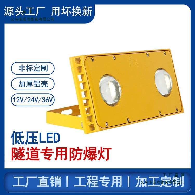 LED防爆灯100W50w低压36V24V工地施工厂房车间照明隧道防爆投光灯