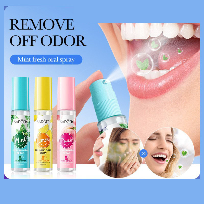 All-English Sadoer Mint Fresh Oral Spray Fresh Breath Deodorizing Spray Cross-Border Foreign Trade Wholesale