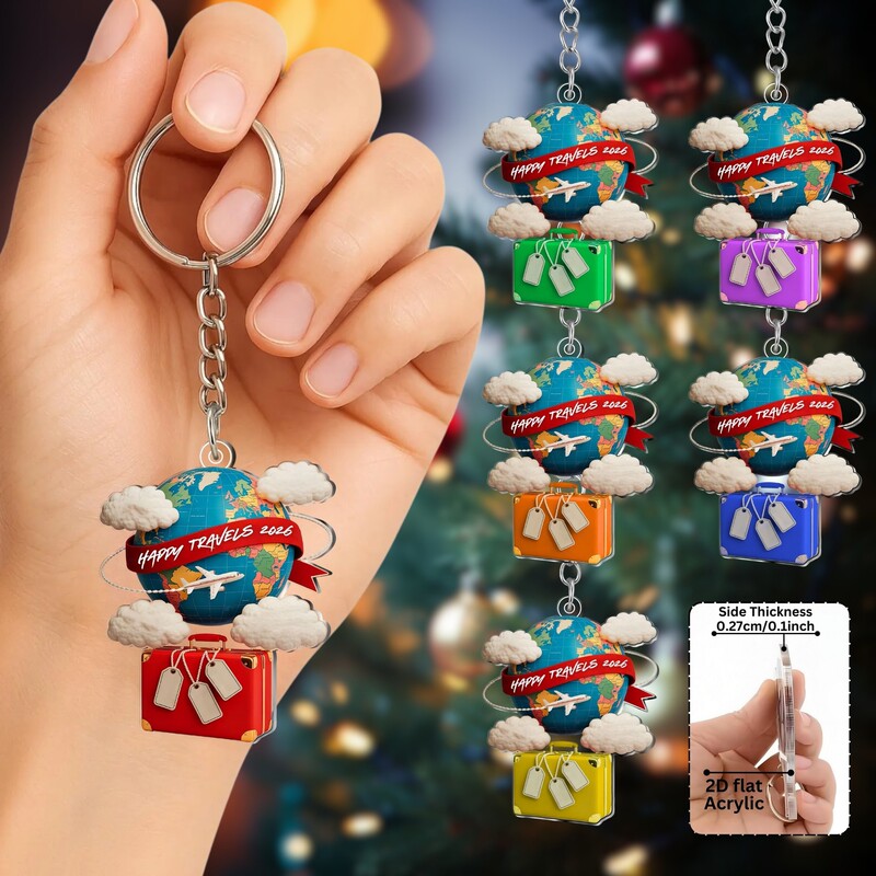 Acrylic Cross-Border Hot-Selling New Creative Earth and Cloud Travel Bag Combination Letter Garland Keychain Acrylic Cross-Border Hot-Selling New Creative Earth and Cloud Travel Bag Combination Letter Garland Keychain
