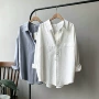 宽松秋季长袖复古衬衫