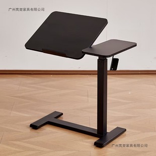 Pneumatic Hydraulic Lift Table, Reversible Computer Table, Standing Workbench, Floor-Mounted Movable Lift Bedside Table