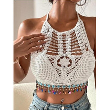 W 46162 Open Back Tassel Knit Cami ¶��������֯�����羳