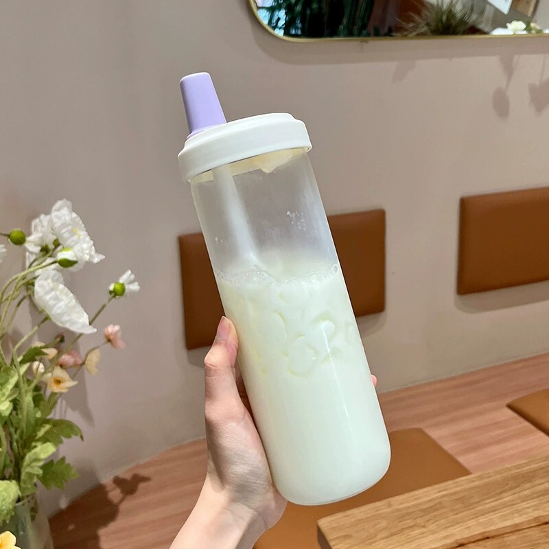 高颜值简约大容量随行吸管塑料杯学生用便携ins风水杯果汁奶茶杯|undefined