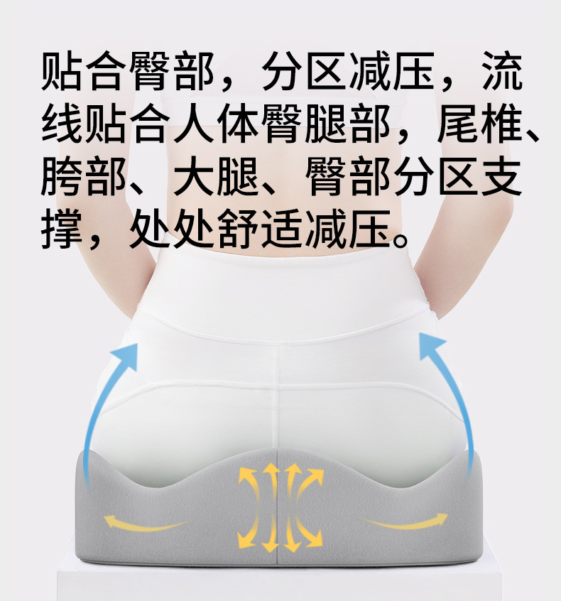 Cross-Border Wholesale Cushion, Memory Foam Cushion, Long-Term Sitting, Not Tired, Backrest Integrated Cushion, Breathable Butt Cushion, Lumbar Support Set