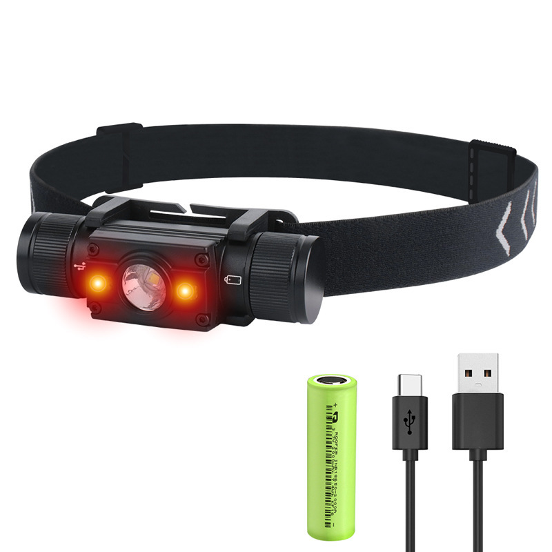 国境を越えた新型ヘッドライトUSB-C急速充電屋外防水懐中電灯アルミニウム合金赤緑色ヘッドライト|undefined