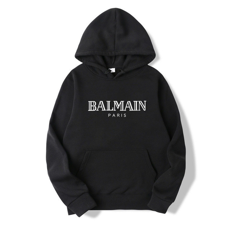American-Style Spring and Autumn Men's Sweatshirt with Balmain Print, Casual Fashion Unisex Hoodie American-Style Spring and Autumn Men's Sweatshirt with Balmain Print, Casual Fashion Unisex Hoodie