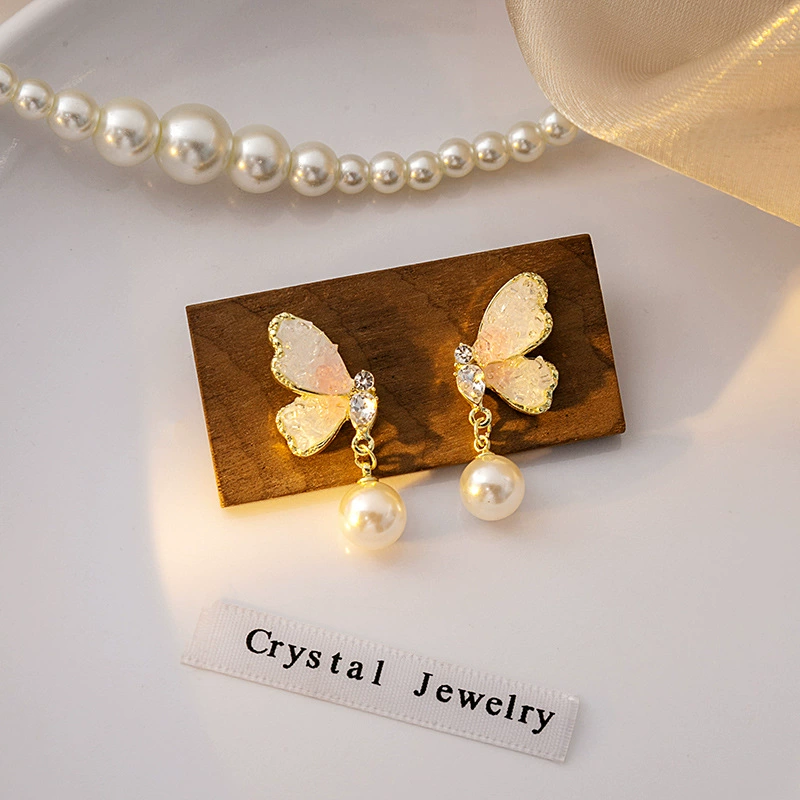 Серебряная игла, универсальные серьги из жемчуга, градиент, стиль легкой роскоши