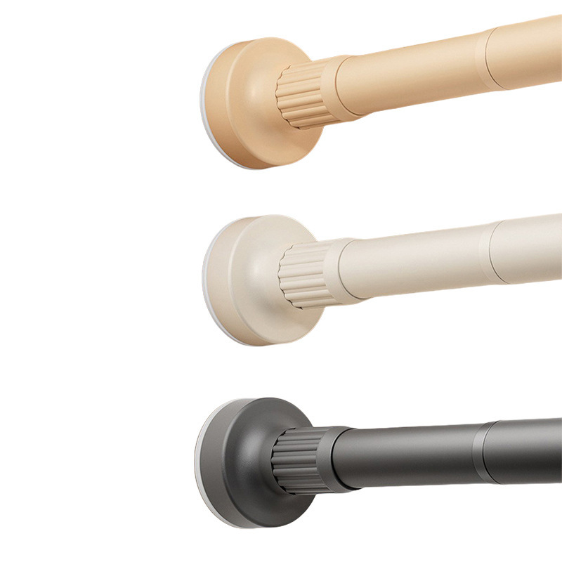 Amazon Export Hot-Selling Punch-Free Telescopic Rod Bathroom Shower Curtain Rod Door Curtain Wardrobe Support Rod Nail-Free Clothes Drying Rod