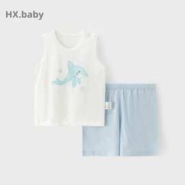 45元2套 婴儿套装夏季男女宝宝背心短裤两件套薄款背心T恤套装