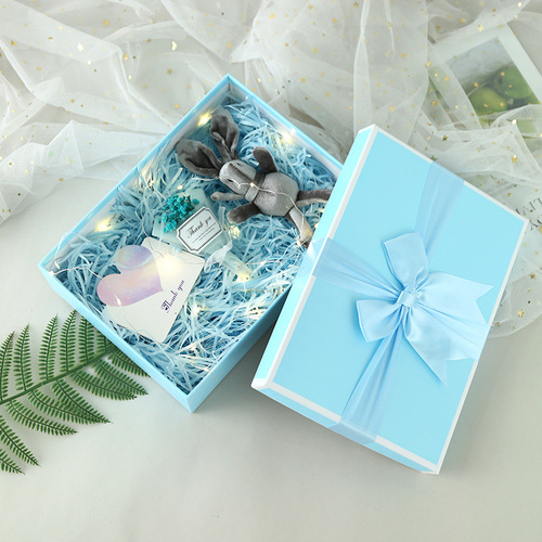 Bow gift box Chinese Valentine's Day gift box gift packaging box souvenir gift box sky blue gift box