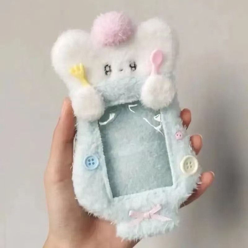 Ins coreano lindo chocolate de menta, ratas y ratas codiciosas, cubierta de tarjetas de peluche, estudiantes de 3 pulgadas, cubierta de almacenamiento de tarjetas pequeñas.