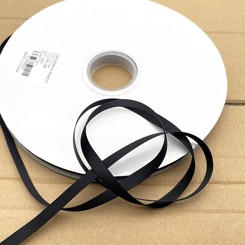 1cm pure black encryption thick rib ribbon ribbon ribbon ribbon hair accessories bandage clothing belt accessories multi-Specification