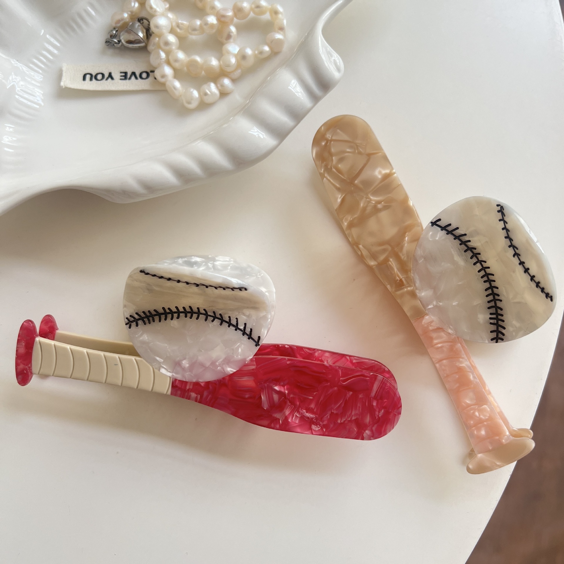 Mujeres De Béisbol Lindo Ropa De Calle Hojas De Acetato Garras De Pelo display picture 2