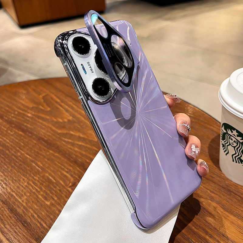 Huawei pura70pro+ 携帯電話ケースに適した新しい pura70 超薄型フレームレスレーザー落下防止保護ハードケース|undefined