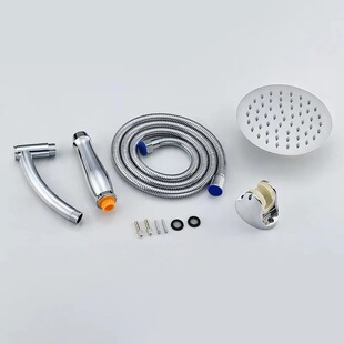 Shower Head with Booster, Water-Saving Overhead Universal Showerhead Set, Factory Wholesale, Dual-Use Stainless Steel
