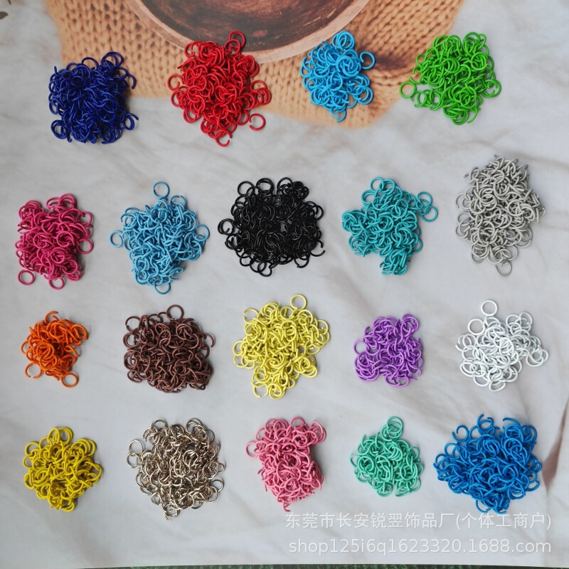 Source Wholesale 1.2*10MM Colorful Paint Open Ring DIY Connecting Ring Jewelry Accessories Candy Color Hanging Ring Iron