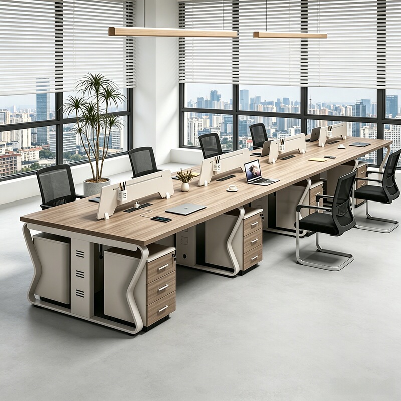 Staff office desk, modern minimalist workstation, office desk and chair set for 1/2/4 people, computer desk Staff office desk, modern minimalist workstation, office desk and chair set for 1/2/4 people, computer desk