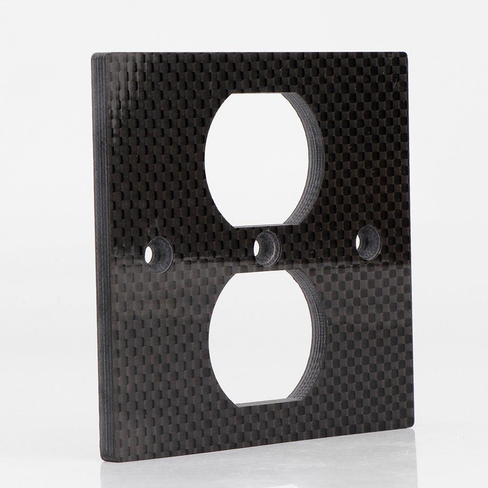 Preffair碳纤维交流电源双插座壁式插座插座盖板86mmx86mm