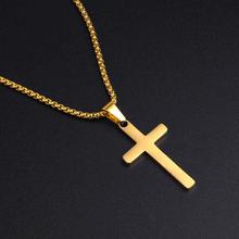 厂家直销 欧美复古十字架项链吊坠 不锈钢钛钢跨境热销 配链